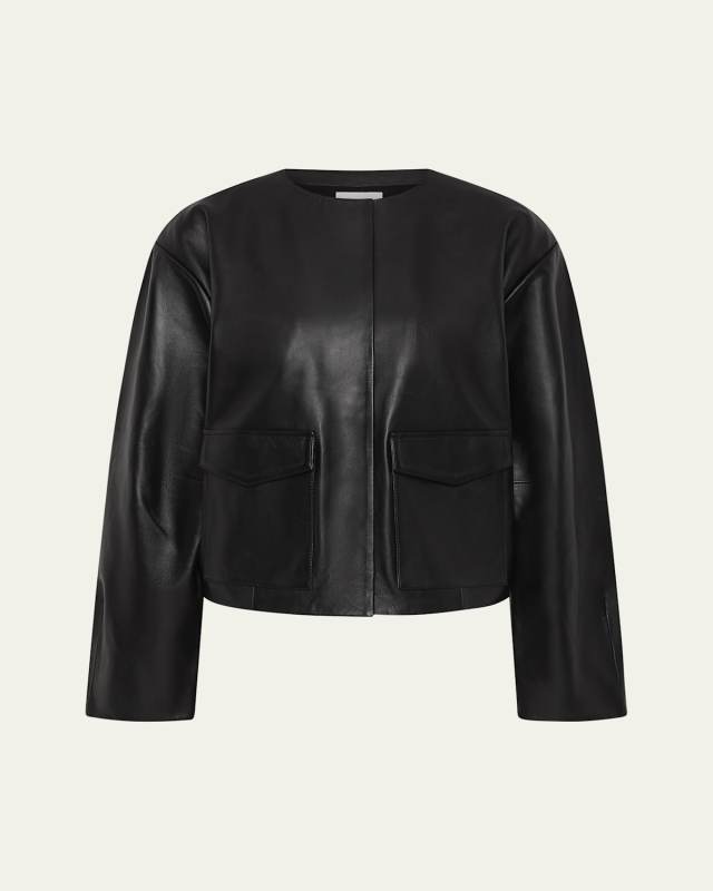 Cocoon Leather Bomber Jacket